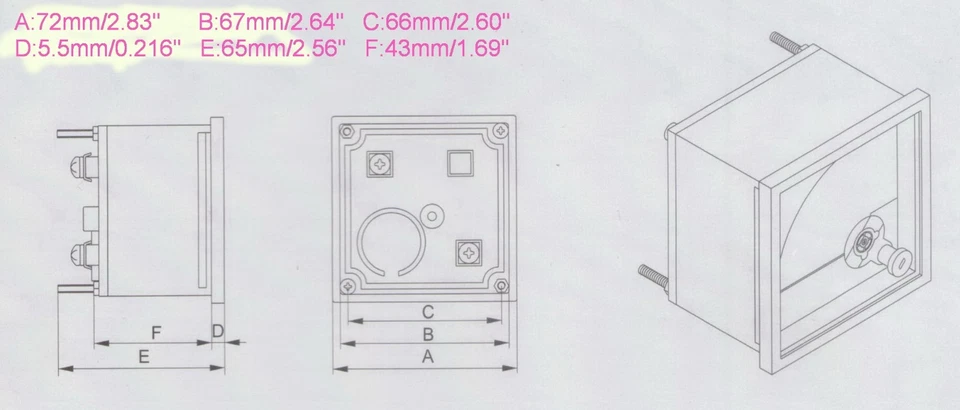 1PC Voltage Analogue Panel meter Directly connnect DC 0-200V Analog 72X72mm - Image 4 of 4