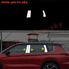 For Mitsubishi Outlander 2022-2024 steel silver *6Pcs PVC Pillar Post Cover Trim