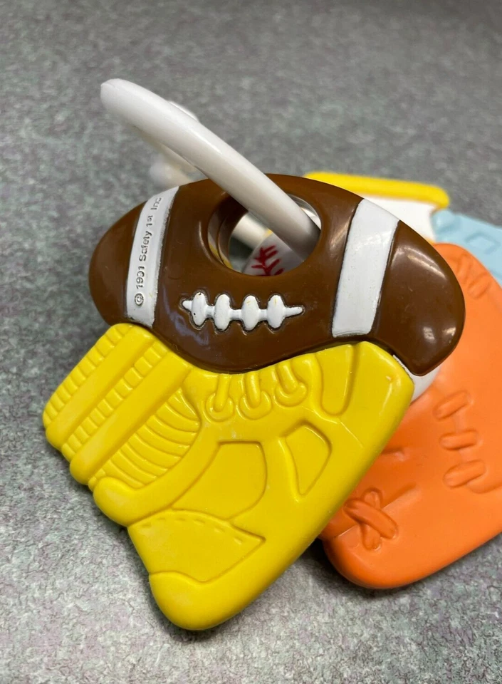 Vintage Safety 1st Rubber Sport Flexible Teether Toy 1991 Baseball Football - Image 2 of 4