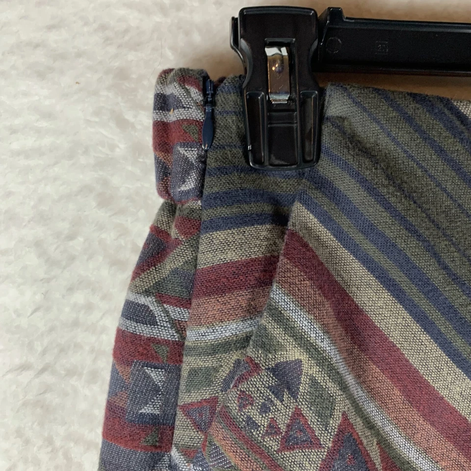 Falda envolvente Orvis para mujer mediana suroeste azteca cintura elástica corbata lateral 7302 Foto 3 de 4