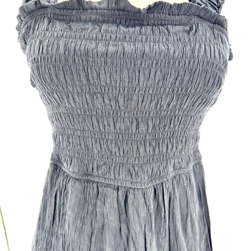 She+Sky Women's Smocked Top Maxi/Midi Dress Sundress Large Black Gauzy Coastal - Picture 2 of 11