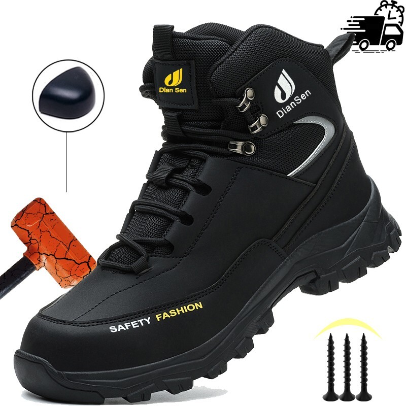 S Work Boots Steel Toe Safety Shoes Waterproof Slip Resistant