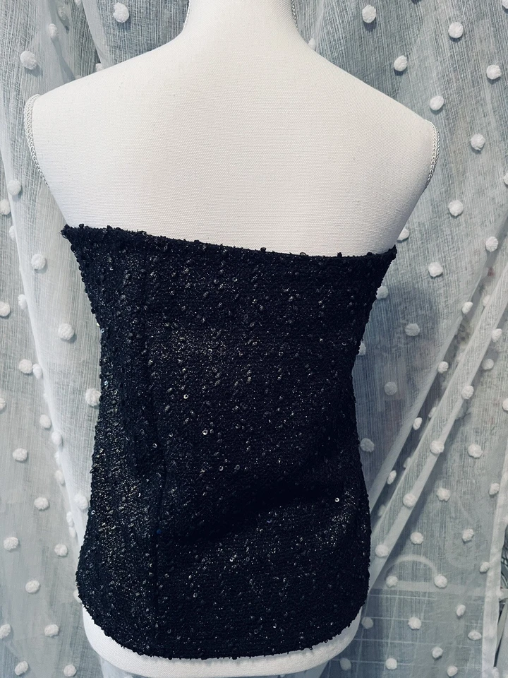 Minifalda de sello húmedo Lentejuelas Bling Negra L Retro Y2K Silenciosa Lujo Foto 2 de 4