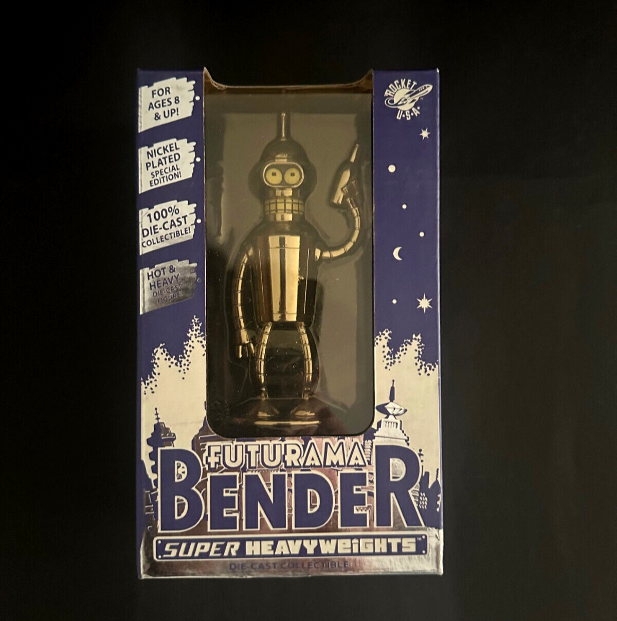 Futurama BENDER Die-Cast Shiny 13cm Rocket USA