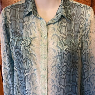 vintage python sheer shirt blouse