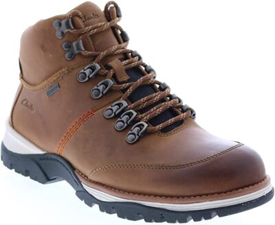 Clarks Clarks ToptonPine GTX Mens Brown Leather Lace Up Casual Dress Boots