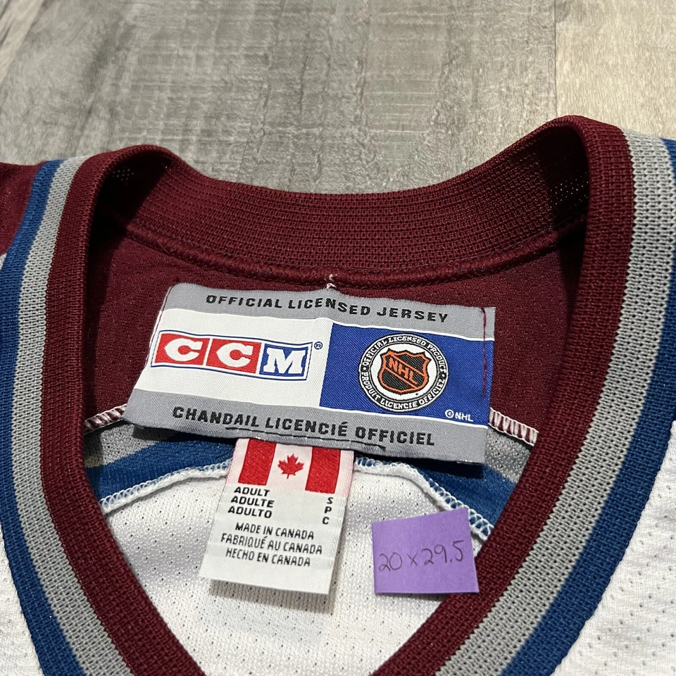 VTG Colorado Avalanche NHL Red/White 90s Hockey Jersey #14 Webber CCM Custom? - Image 4 of 4