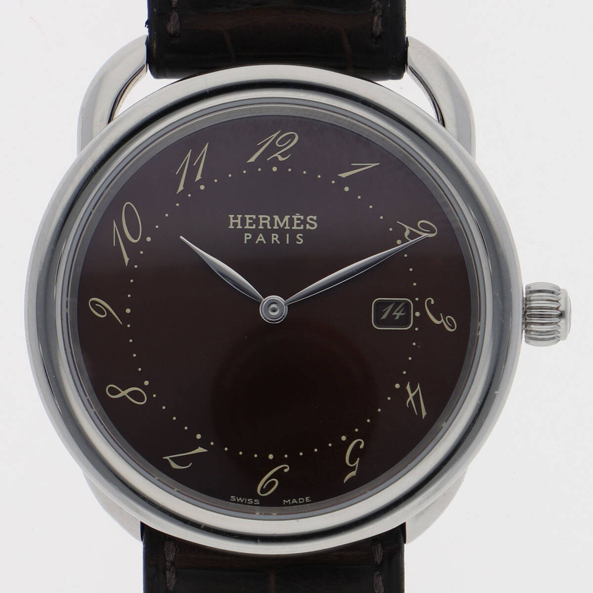HERMES Diamond Bezel AR5.710 Quartz Men's Watch From Japan HERMES Diamond Bezel AR5.710 Quartz Men's Watch From Japan