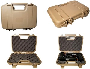 Gun-Pistol-Hand-Gun-Revolver-Hard-Storage-Lockable-Case-Safe-Black-Red-Tan