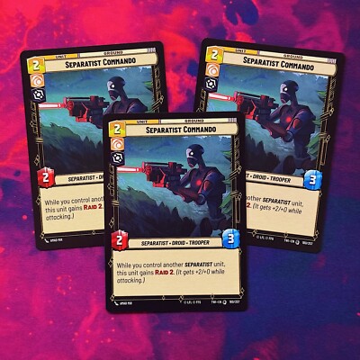 3x Seperatist Commando Star Wars Unlimited SWU TWI 180 Special S PLAYSET