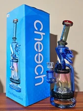CHEECH Glass blue Recycling Crystals 12" glass water bong pipe hookah rig