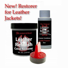 Leather finish color Restorer   Black Jacket Kit  Complete 3 pc 4 oz kit
