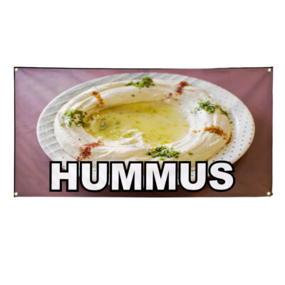 #ad Vinyl Banner Multiple Sizes Hummus Food Fair Restaurant Cafe Market Outdoor $149.99