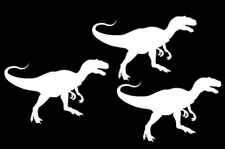Raptor Dinosaur Velociraptor 3 - 5" White Vinyl Decals Car Laptop Tablet Tumbler