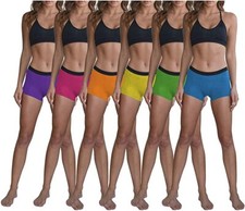 Active Boy Short Boxer Brief Pantie Underwear Jr Women's 6Pk Multicolor -M-