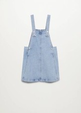 BNWT Mango Women Light denim pinafore dress   UK Size 14(XL) RRP: £35.99