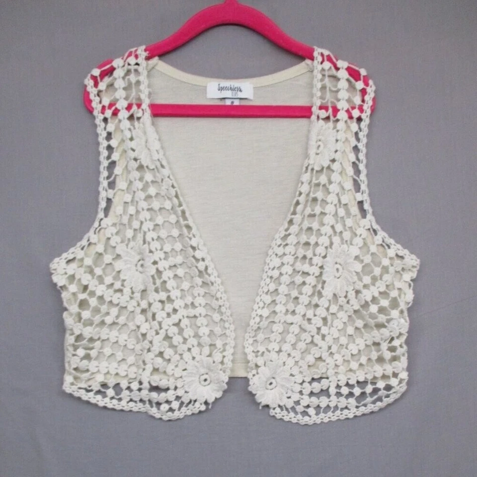 Speechless Lace BOHO Vest White Girls Size 8 - Image 2 of 4