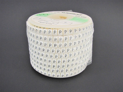 (1000x) Wieland Size 5, Letter P Slip On Wire Marker, .160'' to .215'' OD, Z Type