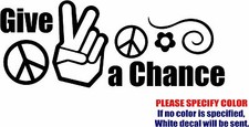 Give Peace a Chance with Fingers Graphic Die Cut decal sticker Car Truck 12"