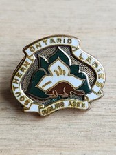 ANTIQUE SOUTHERN ONTARIO LADIES CURLING ASS'N LAPEL PINBACK Z12