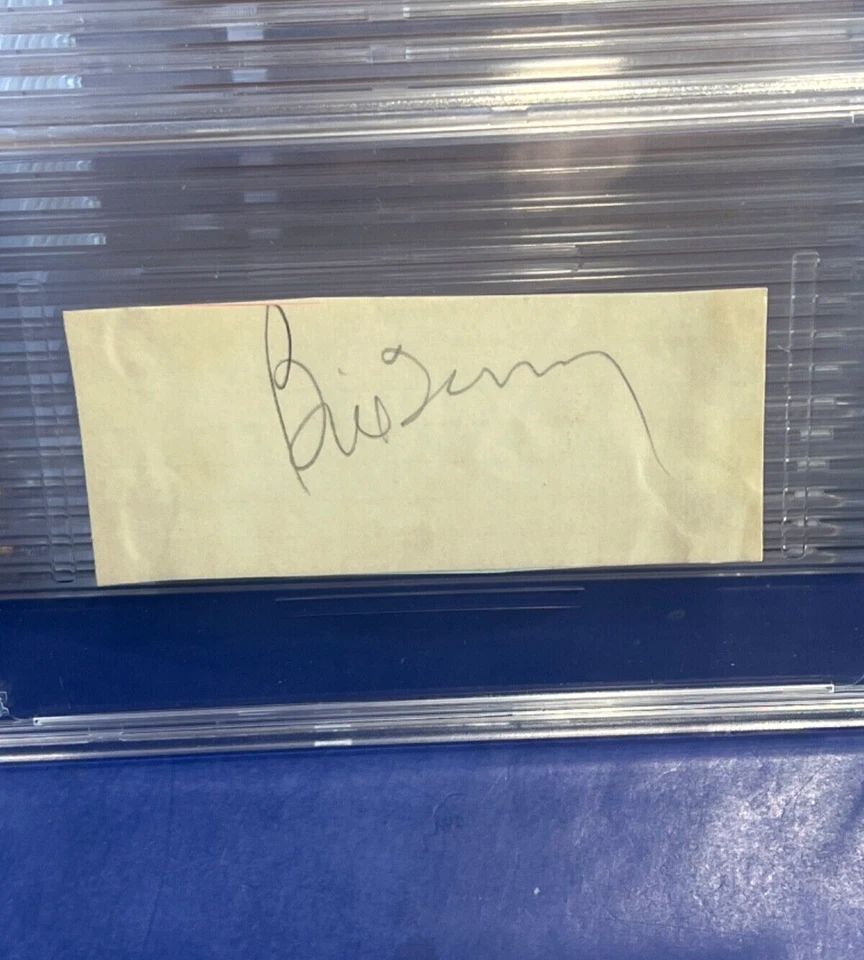 Vintage Bill Terry Signed 2x4 Cut PSA COA - Image 2 of 3