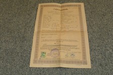 alte Schätzungsurkunde Krad mit Beiwagen von 1941 !!!