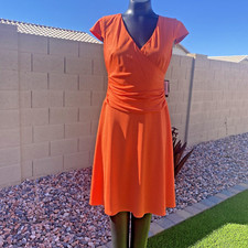 NWT Nine West womans orange short sleeve dress Size 4