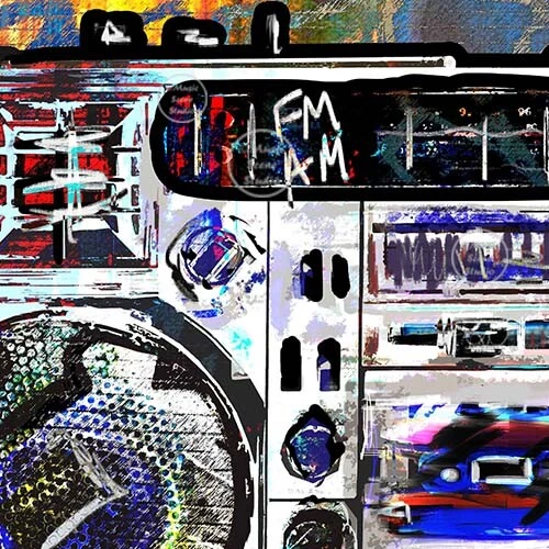 Music Wall Art Canvas Print, Graffiti Style Canvas Wall Art, Music Art, Graffiti - Image 4 of 4