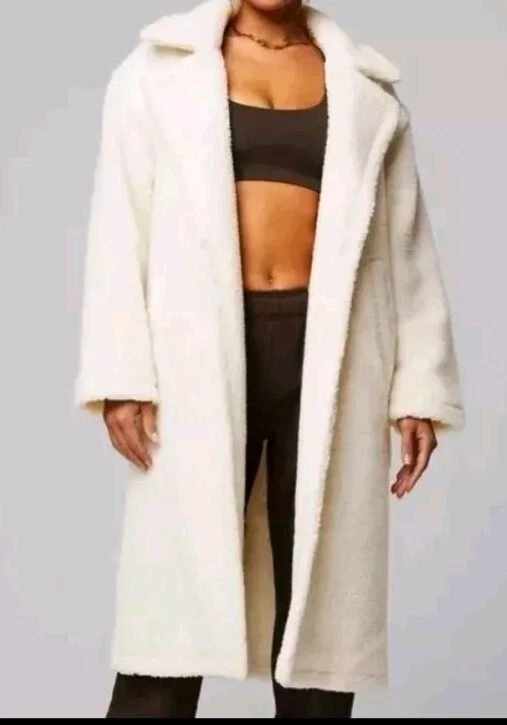 Faux Fur Sherpa Teddy Long Coat BONE Size 3x NEW!  - Image 3 of 3