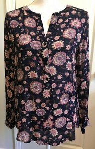 lucky brand blue floral top