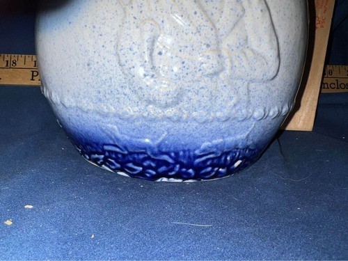 Fox Hunt Embossed Jug - Rockingham, England, Cobalt Blue & White - Picture 3 of 7
