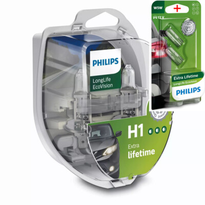 Philips H1 12V 55W P14.5s LongLife EcoVision 2Stk. +W5W LL