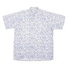 BREMO Mens Shirt Blue Crazy Pattern XL