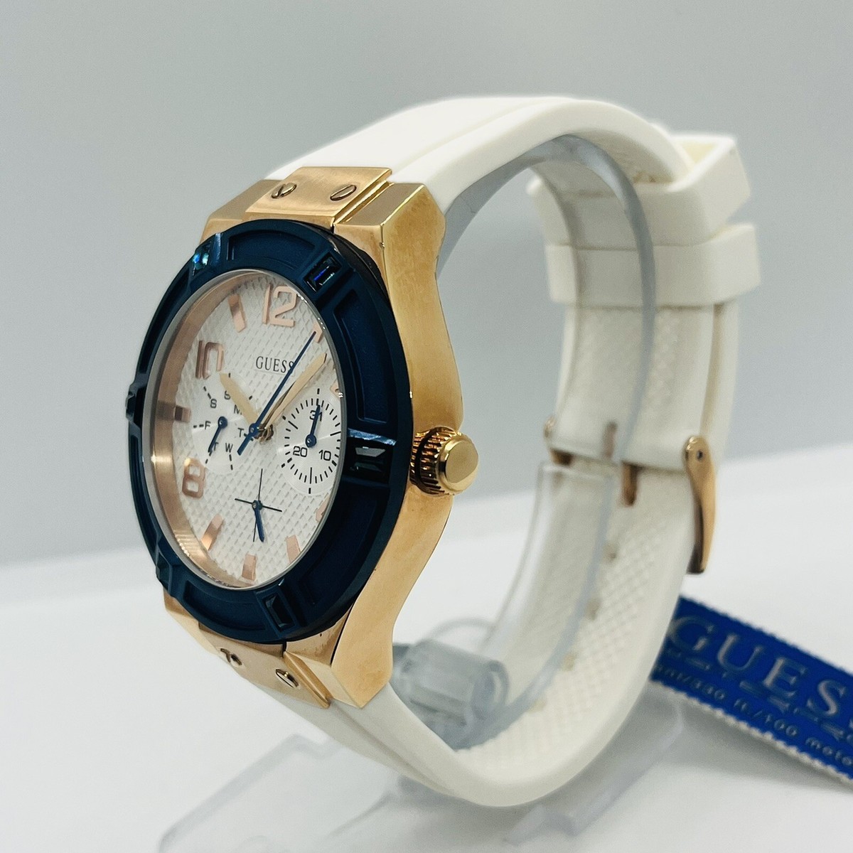 U0564L1 Guess White Band Rose and Blue Case Watch GUESS Women main image 3