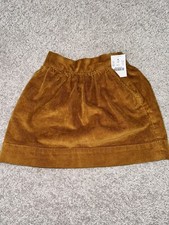 J Crew Crewcuts skirt Reimagined brown Elastic Waist Corduroy Pockets 4-5 NWT