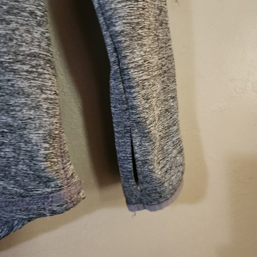 Justice Girls Pullover Performance Top Size 10 Heather Gray 1/4 Zip Thumbholes - Picture 7 of 11