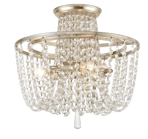 Crystorama Arcadia 15" Wide Antique Silver Ceiling Light - Picture 1 of 5