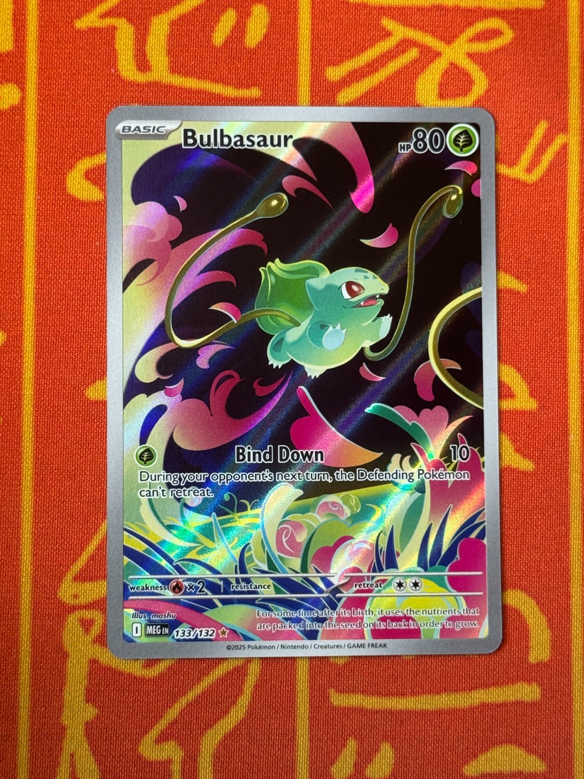 POKEMON TCG BULBASAUR 133/132 HOLO ILLUSTRATION RARE NM MEGA EVOLUTION