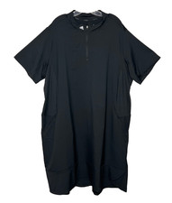 Adidas Frill Short Sleeve Golf Dress Size 3X Black Parley Scallop Hem No Shorts