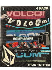 VOLCOM 4-pack STRETCH BOXER Briefs 4pk Mens UNDERWEAR Size M L
