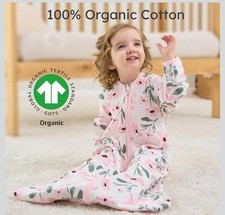 Yoofoss Cotton Sleep Sack Size Large 12-18 Months Pink Flowers Full Zip