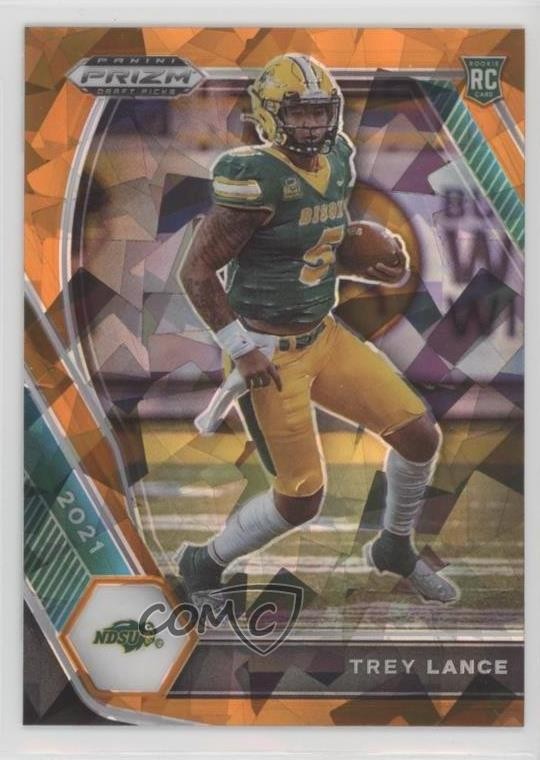 2021 Panini Prizm Draft Picks Orange Ice Prizm Trey Lance #120 s5j