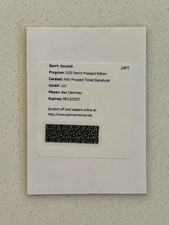 2025 Panini Prospect Redemption Holo Prospect Ticket Sign Silver Alex Clemmey!