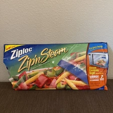 Ziploc Zip'n Steam Cooking Bags Size Large QTY 5 Open Box Discontinued 10x10
