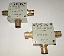 MINI CIRCUITS ZFSC-2-TW-75  2 Way Power Splitter, 5 - 600 MHz, 75Ω BNC