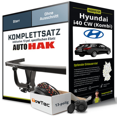 Anhängerkupplung starr für HYUNDAI i40 CW (Kombi) +E-Satz NEU