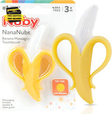 Nananubs Banana Massaging Teether   Baby Teething Toys 3 Months and Up, Silicone