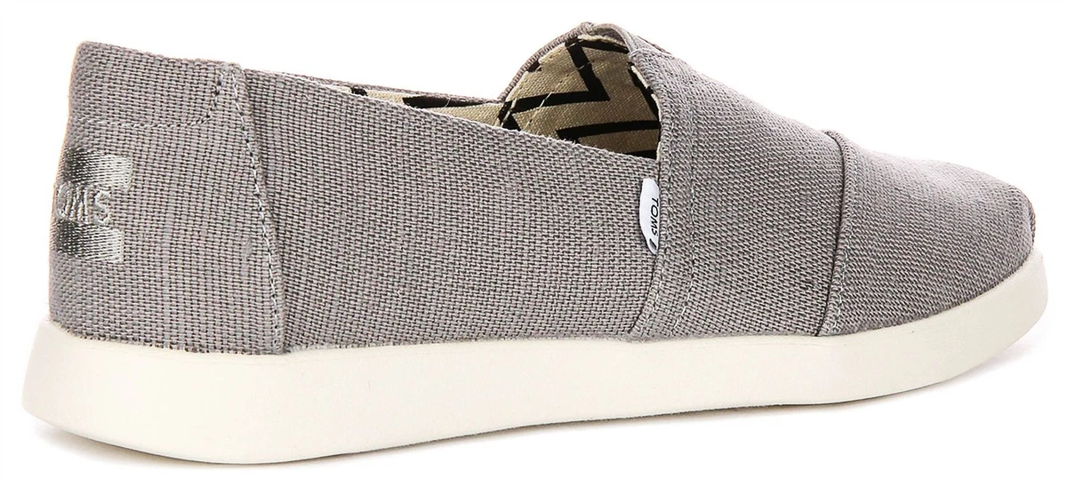 Toms Alpargata Plus Comfort Algodón Espadrille Zapatos De Mujer En Gris EU37-41