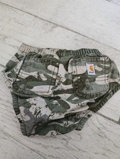 Carhartt Kids Green Camo Cotton Canvas Diaper Cover Baby Bottoms 3M