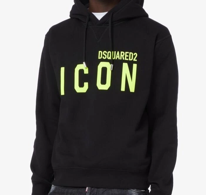 Felpa Dsquared dalla Taglia XS alla Taglia XXL colore Nero logo Giallo - Imagen 3 de 4